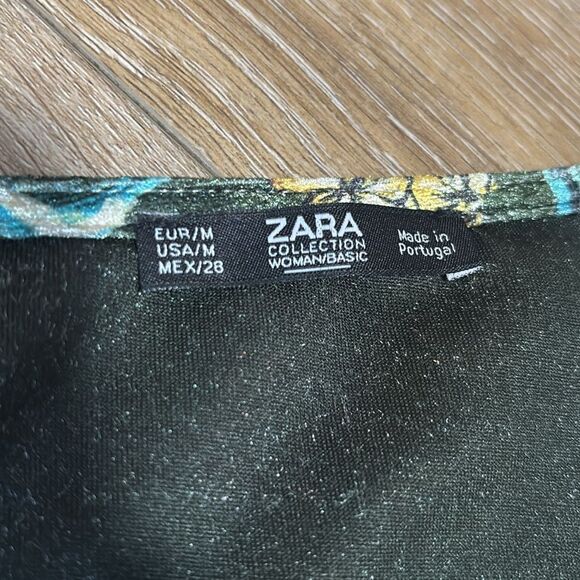 Zara Floral Wrap Top Crushed Velvet - Picture 3 of 5